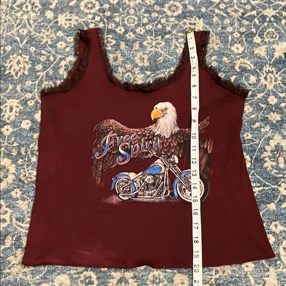 Vintage Laughlin Motorcycle Rally 15th Annual Run 1997 Burgundy Tank Top Eagle - Picture 12 of 12